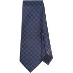 Cravates en soie de créateur Gucci bleu marine à motif papillons Tailles uniques pour homme 