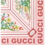 Foulards en soie de créateur Gucci roses à fleurs Tailles uniques pour femme 