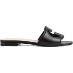 Sandales plates de créateur Gucci noires à bouts ouverts Pointure 39 