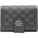 Porte-cartes en cuir de créateur Gucci Ophidia gris anthracite en cuir classiques pour homme 