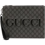 Pochettes de créateur Gucci Supreme grises en toile zippées pour femme 