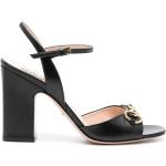 Sandales à talons de créateur Gucci noires en cuir de veau à bouts carrés Pointure 41 pour femme 