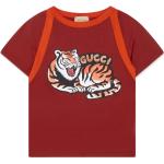 T-shirts à imprimés de créateur Gucci rouges à effet tigré à motif tigres enfant 