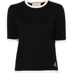 T-shirts col rond de créateur Gucci noirs à manches courtes à col rond pour femme 