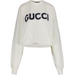 Sweats à col rond de créateur Gucci blancs en jersey à manches longues pour femme 
