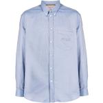 Chemises de créateur Gucci bleues imprimées à manches longues Taille XXL pour homme 