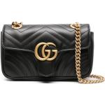 Gucci mini sac porté épaule à motif GG Marmont - Noir