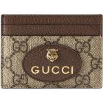 Porte-cartes en cuir de créateur Gucci marron look vintage pour homme 