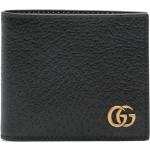 Gucci portefeuille pliant GG Marmont en cuir - Noir