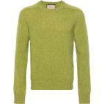 Pulls en laine de créateur Gucci verts à manches longues à col rond pour homme 