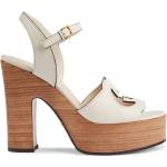 Sandales à talons de créateur Gucci blanches à bouts ouverts Pointure 40 pour femme 