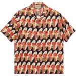 Chemises de créateur Gucci multicolores en tissu sergé à manches courtes à manches courtes Taille L pour homme 