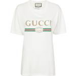T-shirts à imprimés de créateur Gucci blancs en jersey bio à manches courtes à col rond pour femme 