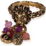Bagues de créateur Gucci multicolores en laiton à perles à motif lions en perle seconde main pour femme 