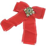 Broches de créateur Gucci rouges à strass à motif papillons en strass seconde main look vintage pour femme 