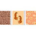 Décors muraux marron à effet léopard à motif animaux 