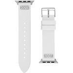 GUESS Bracelet de montre intelligente pour femme compatible avec Apple Watch (38 mm-40 mm), Blanc/brillant, Moderne