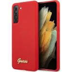 Coques & housses Guess Galaxy rouges en silicone de portable look fashion 