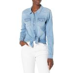 Chemises en jean Guess Riley bleues en lyocell tencel à manches longues Taille XL look fashion pour femme 