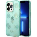 Guess Guess Coque Peony Glitter iPhone 14 Pro Turquoise