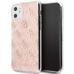 Coques & housses iPhone 11 Guess roses en polycarbonate à paillettes look fashion 
