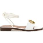 Sandales plates Guess blanches en cuir à bouts carrés Pointure 36 look fashion pour femme 