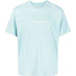 T-shirts à imprimés Guess bleues claires à manches courtes à col rond pour homme en promo 