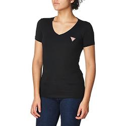 Guess VN Mini Triangle T-Shirt, Noir/Blanc/Rouge, XS Femme