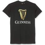 T-shirts noirs en coton à manches courtes Guinness à manches courtes Taille XL classiques pour homme en promo 