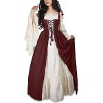 Robes longues rouges longues Taille 5 XL look médiéval pour femme 