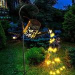 Guirlandes lumineuses noires en fer forgé à motif papillons romantiques 