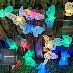 Guirlandes lumineuses multicolores à motif papillons romantiques 