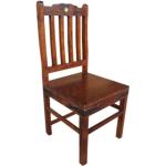 Chaises en bois à carreaux en bois coloniales 