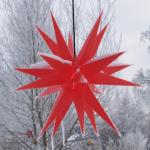 GURU SHOP Melchior Outdoor II Rouge, étoile 3D D'extérieur Très Stable Ø 60 cm, Avec 20 Pointes, Câble D'extérieur de 4 m Inclus - Melchior Rouge, Enplastique, Les étoiles Extérieures en 3D