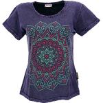 T-shirts violets à motif mandala à manches courtes à manches courtes Taille S style bohème pour femme 