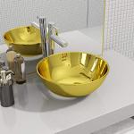 Vasques dorées en céramique contemporaines 
