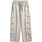 Pantalons chino beiges à carreaux en toile Taille 3 XL plus size look asiatique pour homme en promo 