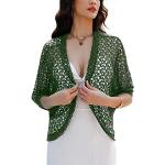 Cardigans vert clair en dentelle à manches trois-quart Taille L look fashion pour femme en promo 