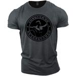 GYMTIER Mens T-Shirt de Musculation - Arnold Schwarzenegger Conquer - vêtements d'entraînement de Gym