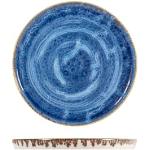 Assiettes plates bleues en porcelaine diamètre 19 cm 