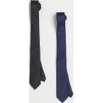 Cravates mi-slim H&M noires en satin en lot de 2 Taille M pour homme 