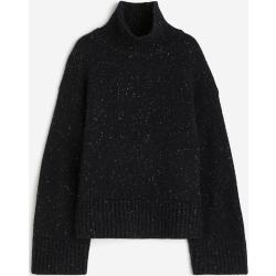 H & M - Pull en laine mélangée avec col cheminée - Noir