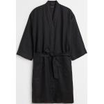 H & M - Robe de chambre en lin lavé - Noir