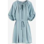 Robes courtes de soirée H&M turquoise en satin à col rond Taille L pour femme 
