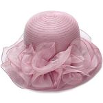 Chapeaux de mariage roses en organza respirants 57 cm Taille S look fashion pour femme 