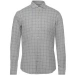Chemises Hackett gris clair à carreaux en coton à carreaux à manches longues Taille S classiques pour homme 