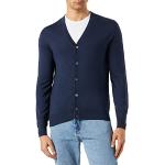 Cardigans Hackett bleus en laine de mérinos lavable en machine Taille 3 XL look fashion pour homme 