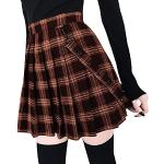 Jupes plissées d'automne à carreaux en polyester Taille 5 XL look Skater pour femme 