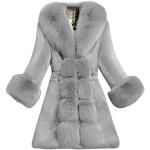 Vestes d'hiver grises en dentelle à franges imperméables à capuche à manches longues Taille M look fashion pour femme 