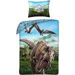 Housses de couette en coton à motif dinosaures Jurassic World 140x200 cm pour enfant en promo 